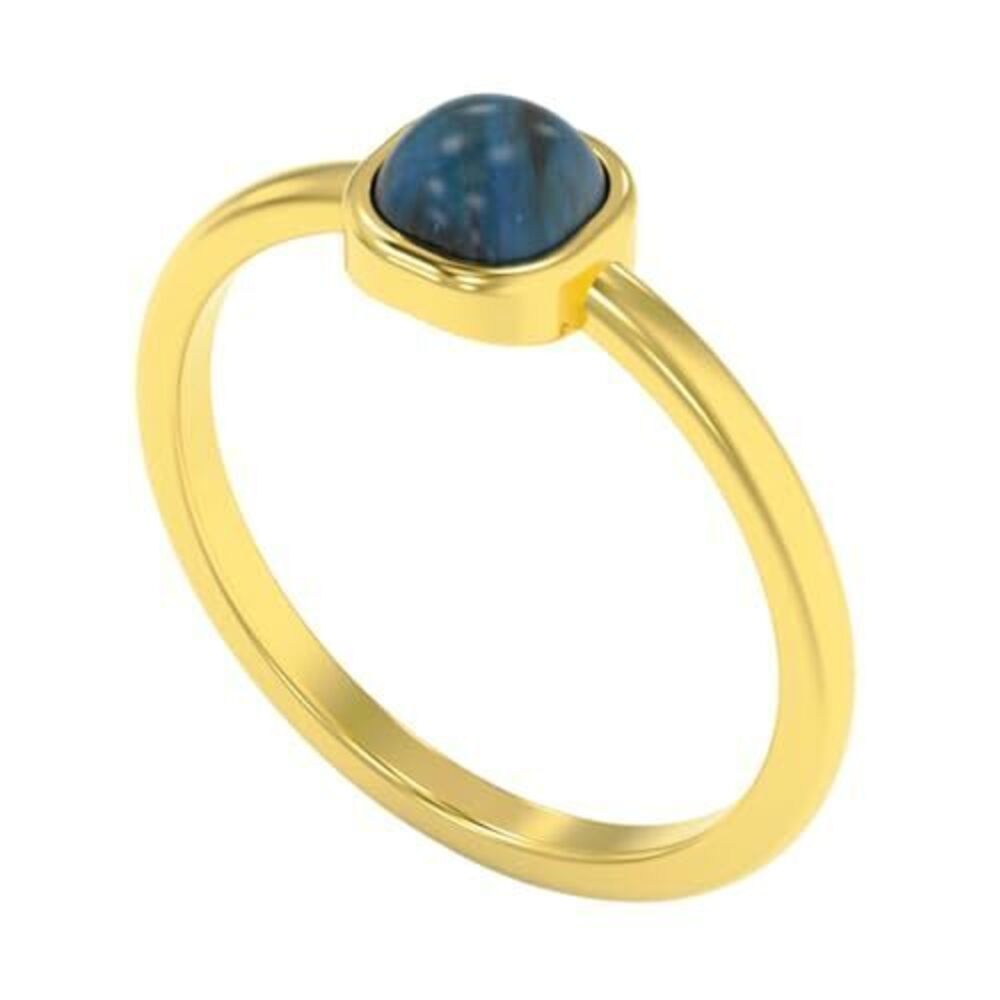 7199 Dainty Gemstone Ring – 925 Sterling Silver 18K Gold Plated Square